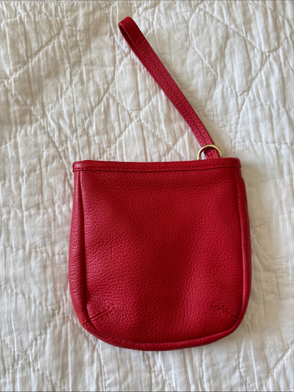 Red Leather Wristlet